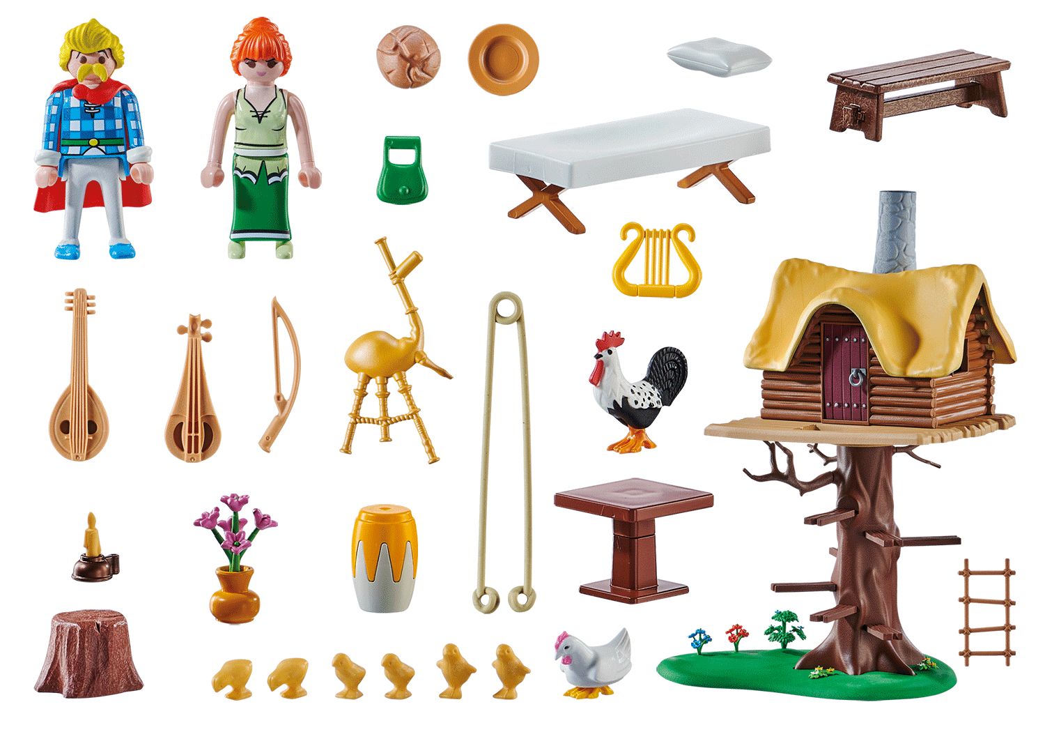 Baumhaus Asterix: 71016 Mehrfarbig PLAYMOBIL Troubadix Spielset, mit