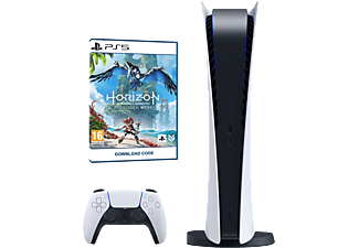 Consola - Sony PS5 Digital Edition, 825 GB, 4K, HDR, Blanco + Juego Horizon Forbidden West