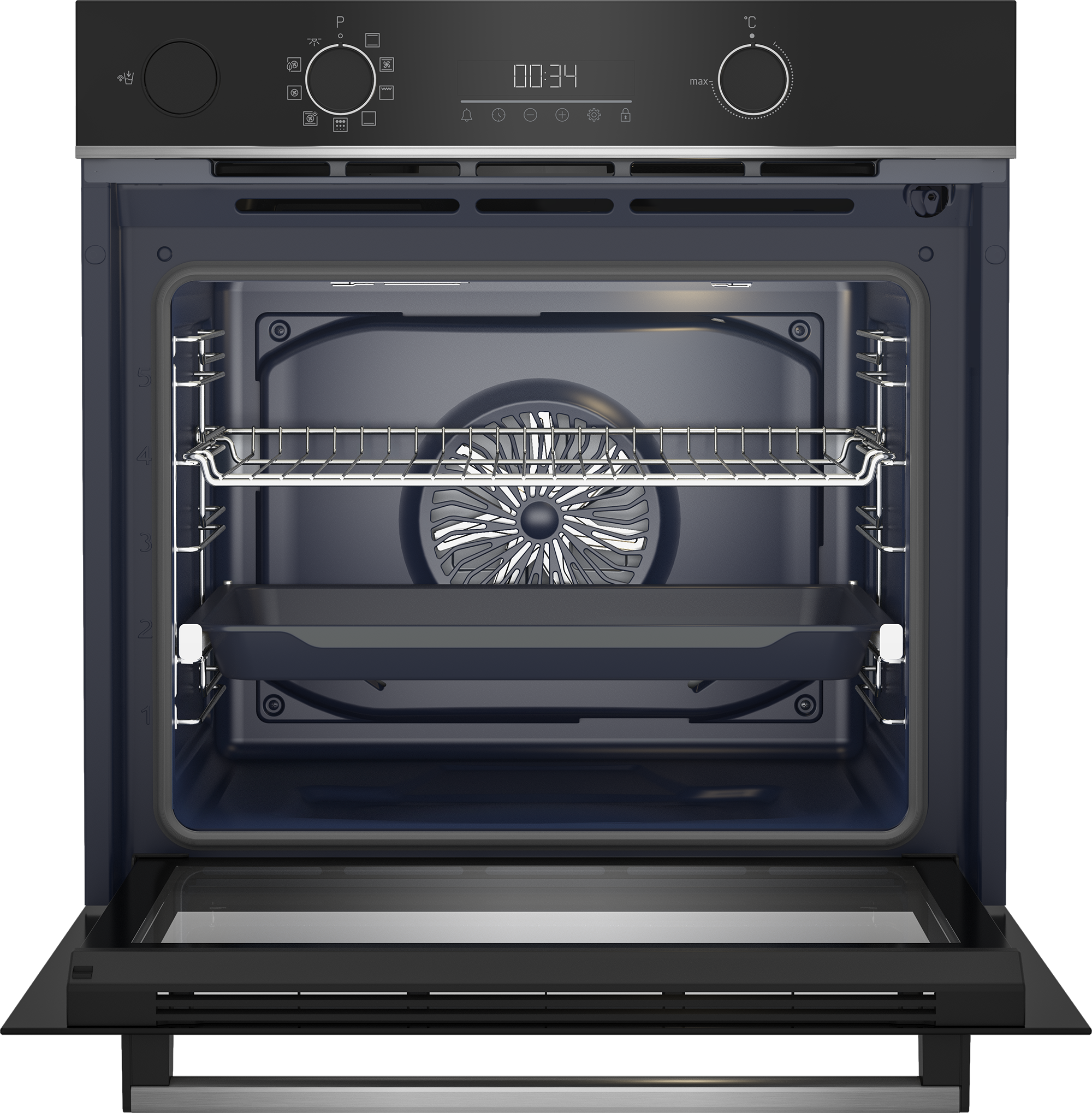 Horno - Beko BBIS13300XPE, 72 l, Integrable, Pirolítico + SteamShine®, Negro