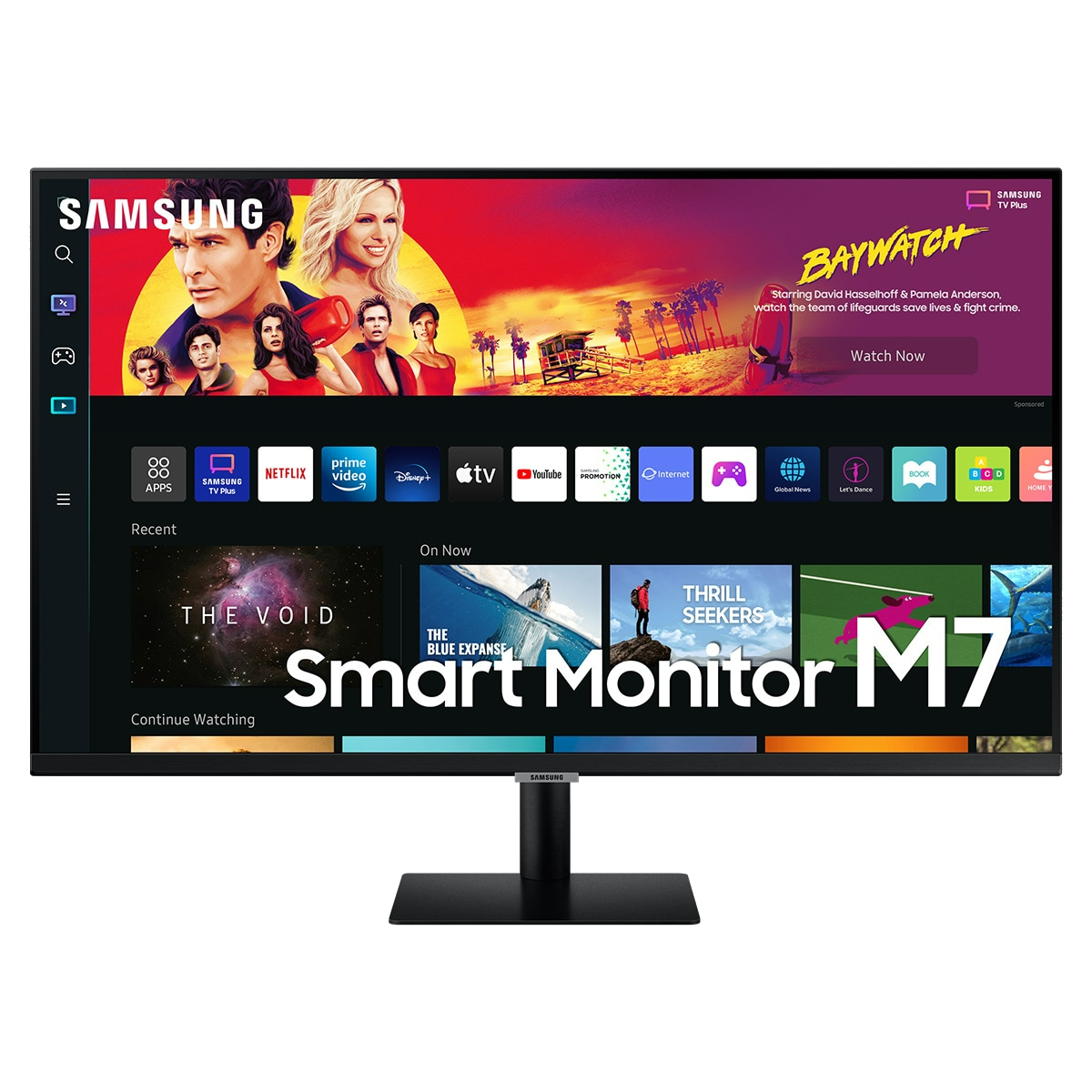 Monitor - Samsung Smart Monitor M7 LS32BM700UUXEN, 32" UHD 4K, 4 ms, 60 Hz, Wi-Fi 5, Bluetooth 4.2, 2x HDMI 2.0, 3x USB Hub, Negro