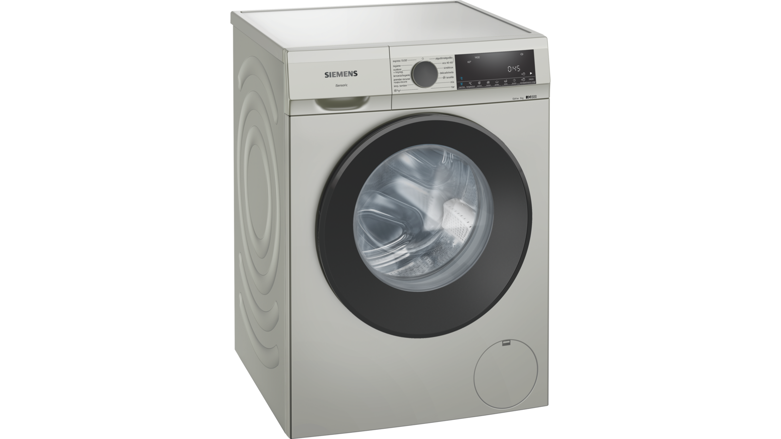 Lavadora carga frontal - Siemens WG44G20XES iQ500, 9 kg, 21 Programas, 1400 rpm, Acero inox