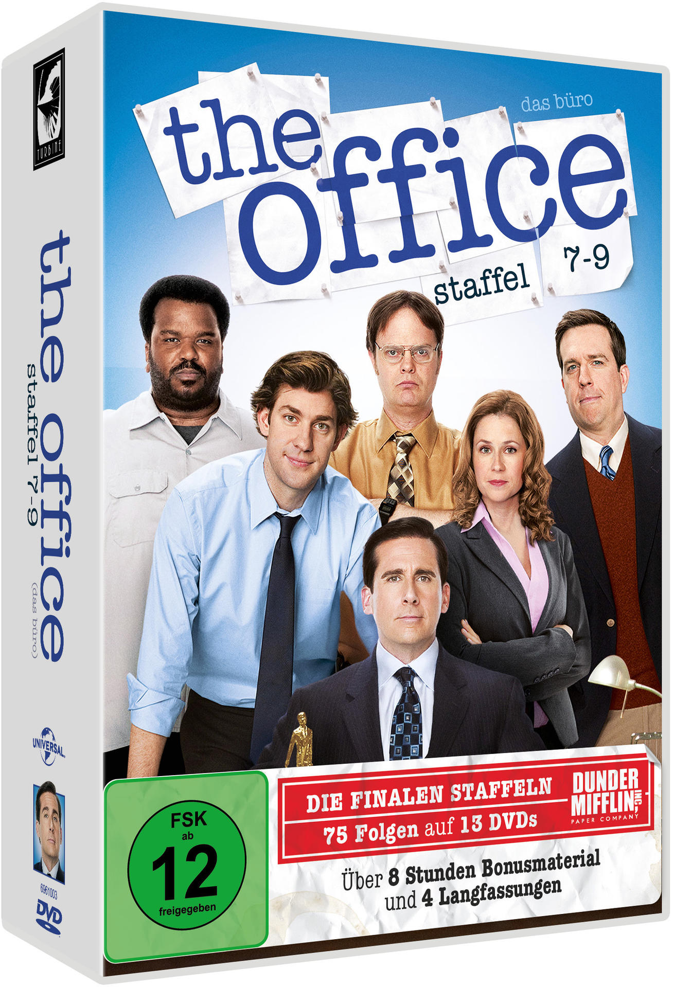 DVD-Boxset von The Office, Staffeln 7-9, mit der Besetzung auf dem Cover, mit dem 