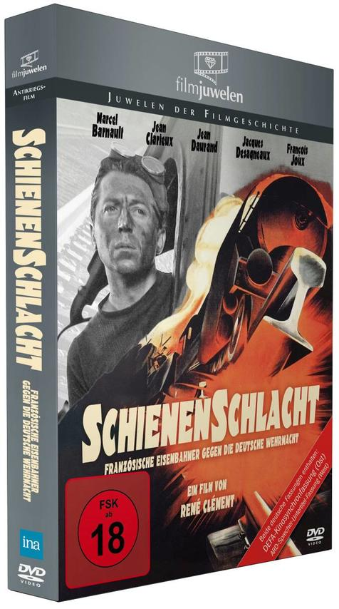 DVD-Hülle mit einem Filmplakat auf Deutsch, das einen Mann und einen Zug zeigt.