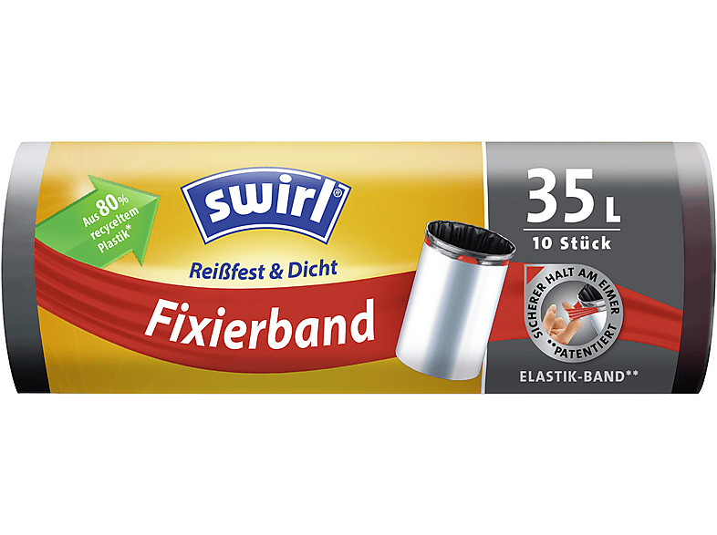 Swirl Müllbeutel mit Fixierband 35l, 10 Stück