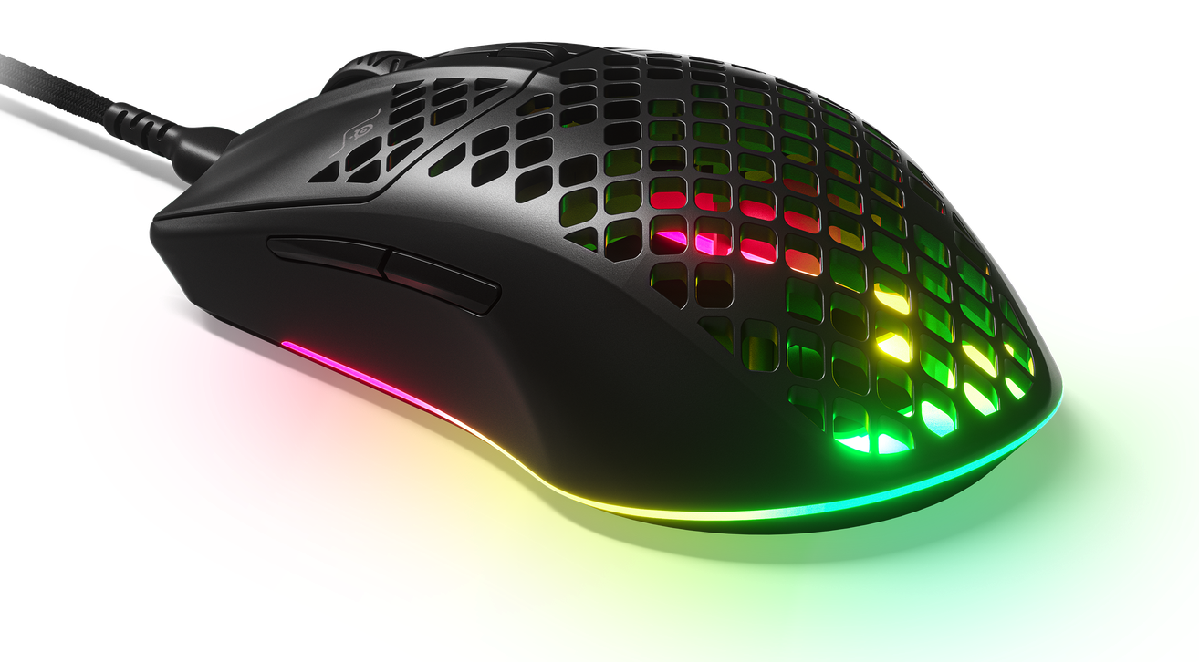 STEELSERIES Aerox 3 2022 edition gamer egér, USB-C, 200-8500 dpi, RGB, fekete (62611)