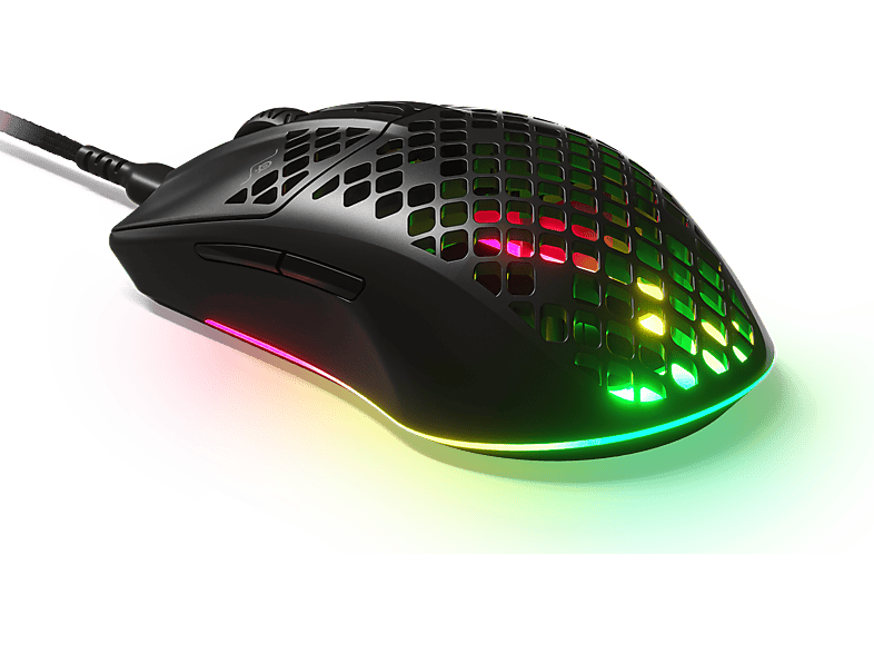 STEELSERIES Aerox 3 2022 edition gamer egér, USB-C, 200-8500 dpi, RGB, fekete (62611)