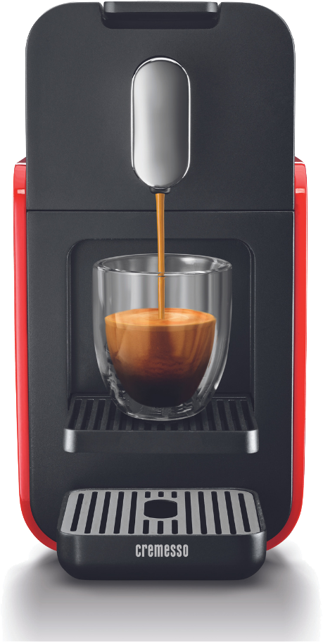 CREMESSO 3301249 Brava Glossy Red Kapszulás kávéfőző, 19 bar, 3 programozható gomb