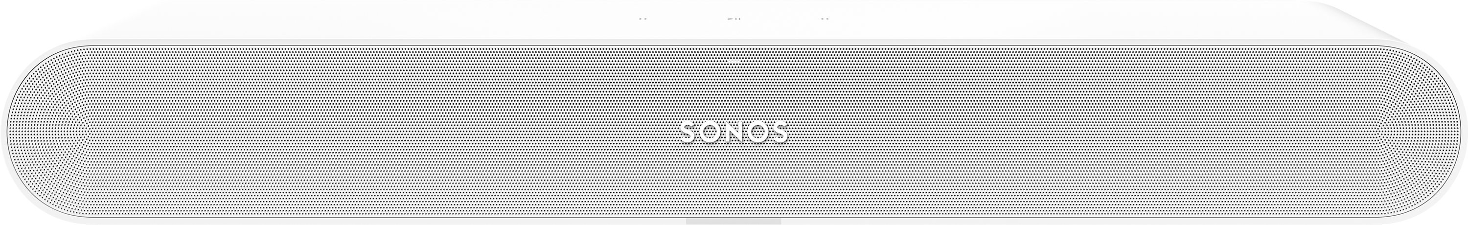 Weiße Soundbar mit dem 'Sonos'-Logo.