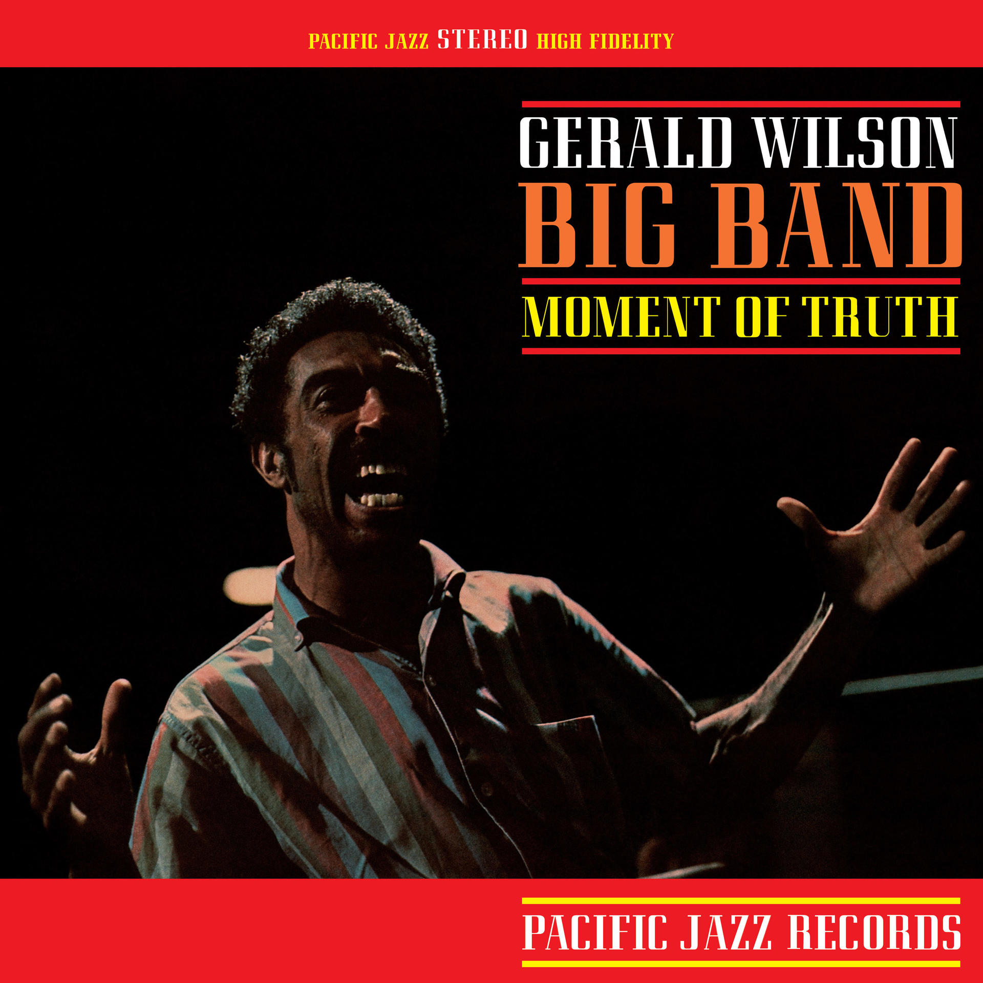 Gerald Wilson Big Band 'Moment of Truth' album borítója, nyitott karú férfival.