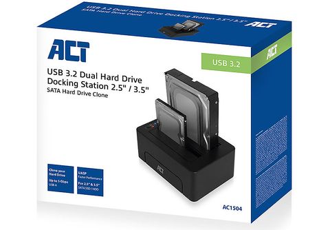 ACT Station d'accueil pour disque dur SATA 2,5” & 3,5” USB 3.2 (AC1504)