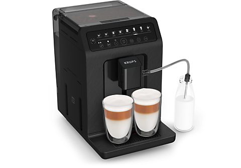 Cafetera superautomática  Krups EA897B10 Evidence ECO Design, 1450 W, 15  bar, 2.9 L, 8 Programas, Función 2 tazas, Negro