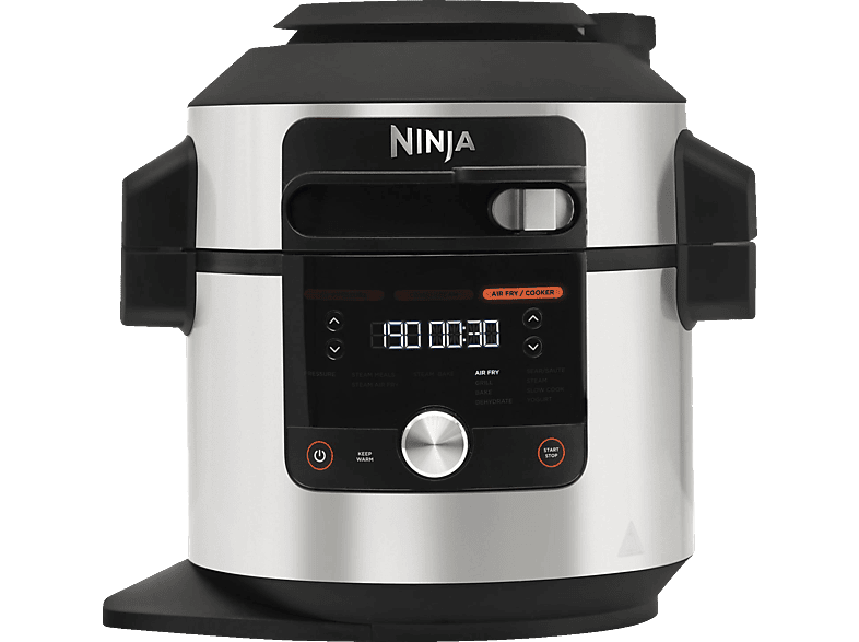 NINJA Foodi MAX 12-in-1 SmartLid (1760 Multikocher Watt) Edelstahl/Schwarz Multikocher