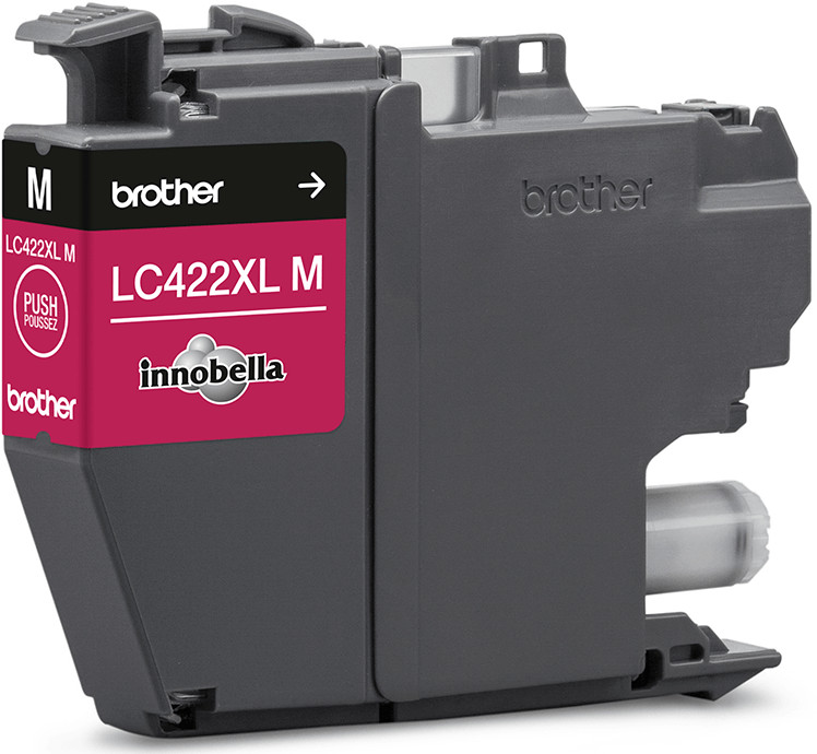 Brother LC422XL M ink cartridge, magenta color, push label.