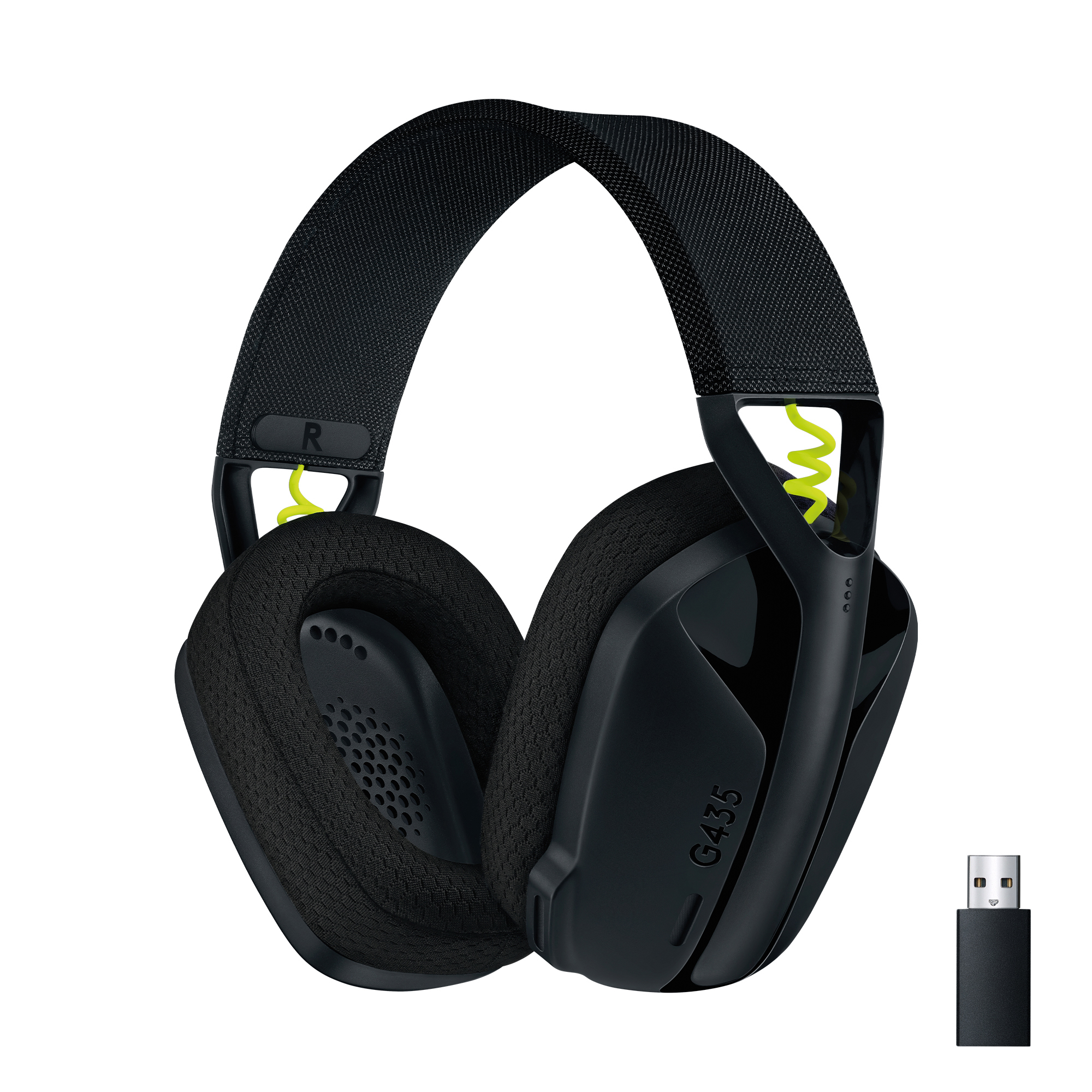 LOGITECH G435 LIGHTSPEED Kompatibel mit Schwarz PC, Bluetooth Handy, und Dolby Atmos, Gaming-Headset kabelloses, Over-ear PS5 PS4