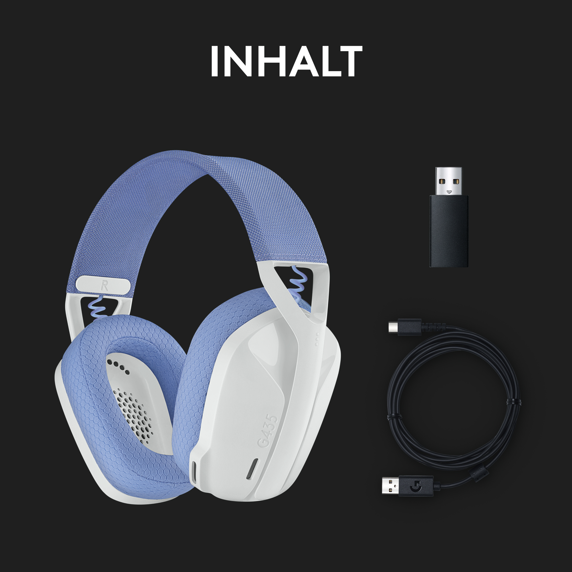 Gaming-Headset und PS5 kabelloses, PS4, Bluetooth mit Handy, Kompatibel Atmos, Dolby LIGHTSPEED Weiß Over-ear PC, G435 LOGITECH