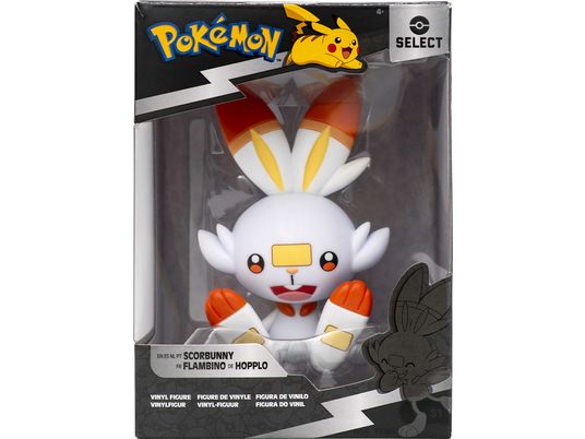 JAZWARES Pokémon: Hopplo (10 cm) - Sammelfigur (Weiss/Orange/Gelb)