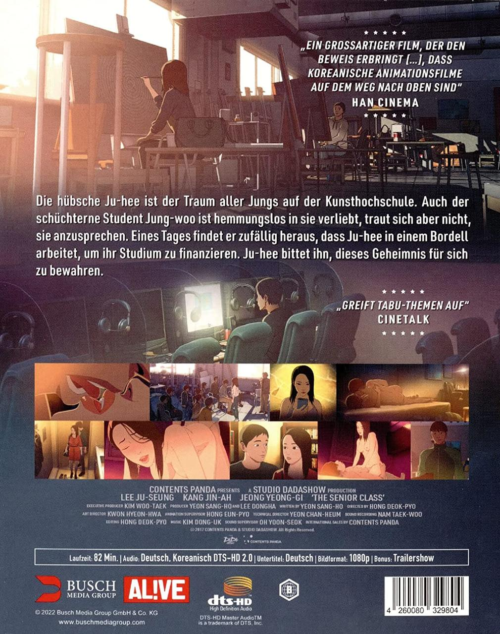Rückseite einer DVD-Hülle mit Text und Bildern.