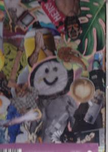 Collage von Bildern, darunter ein lächelndes Gesicht und verschiedene Objekte.