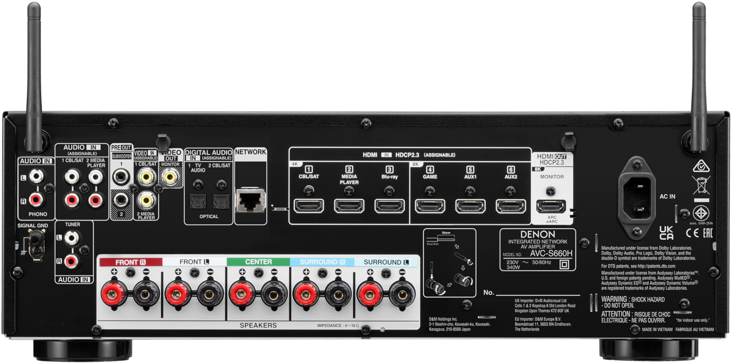 DENON 5.2ch 8K AV-receiver met spraakbediening en HEOS (AVCS660HBKE2)