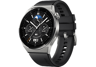 HUAWEI Watch GT 3 Pro 46 mm Smartwatch Titanium Fluoroelastomer, 140-210 mm, Titanium/Black