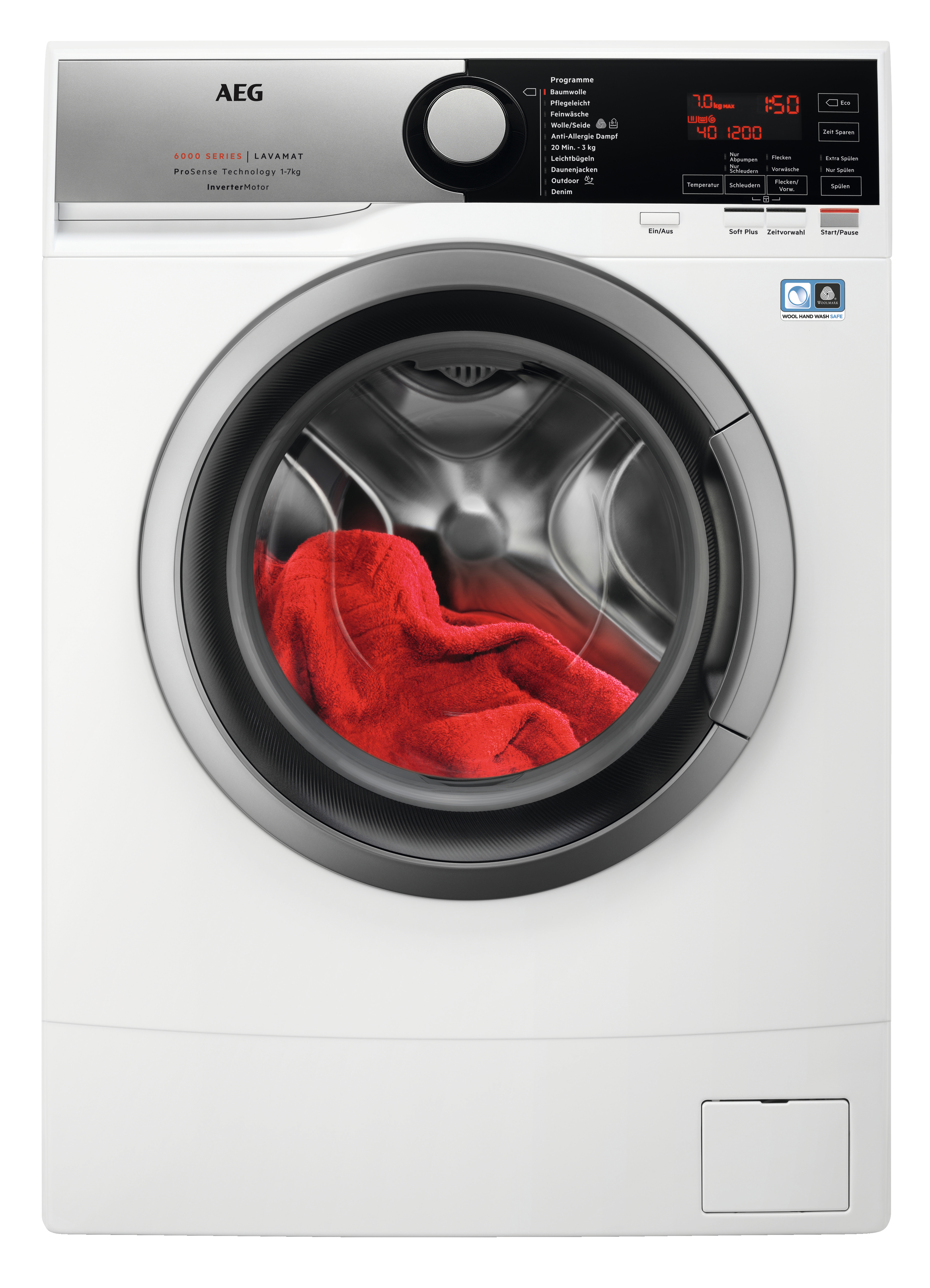 6000 Ja) ProSense Serie Waschmaschine U/Min., kg, (7 AEG D, Mengenautomatik 1351 mit L6SE72475