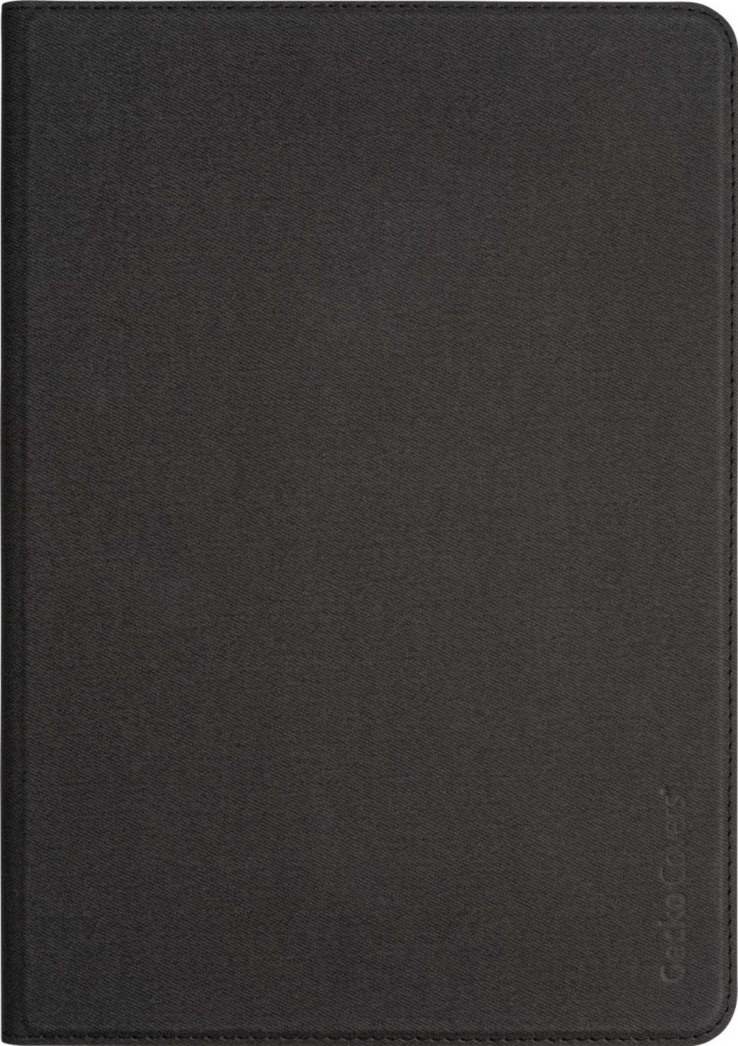 Black tablet case. Dark fabric texture. Gecko Covers logo at the bottom right.