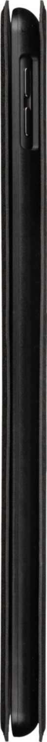 Side view of a black phone case.