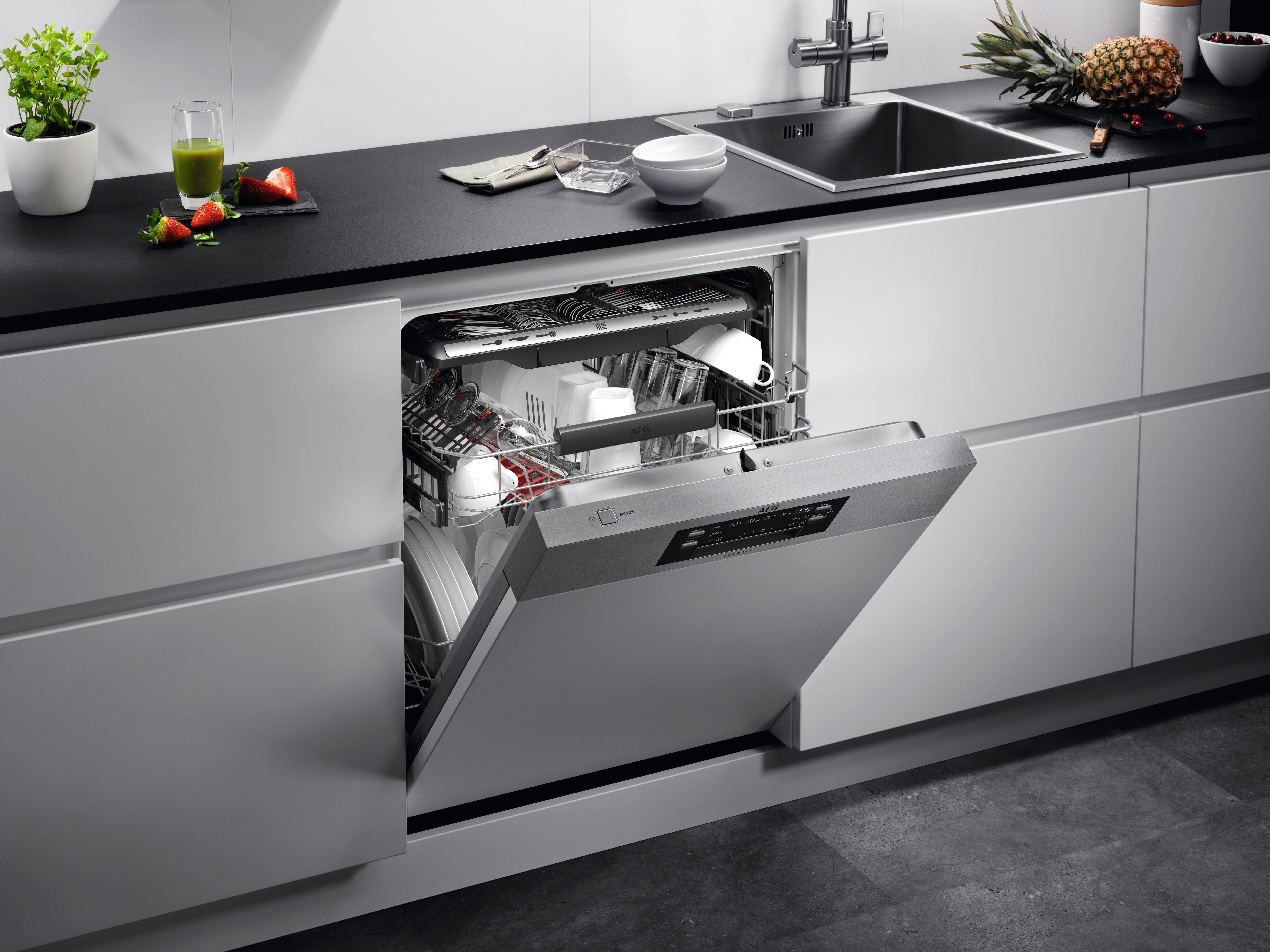 AEG FEE7471AP Geschirrspüler (teilintegrierbar, 596 mm breit, 44 dB (A), C)
