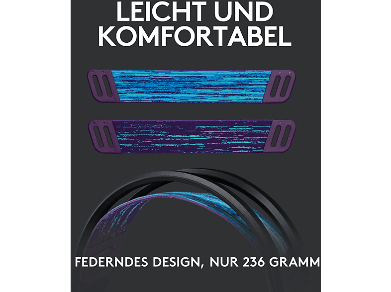 LOGITECH G G535 Lightspeed, Kabelloses Gaming Headset, (PC/MAC), Schwarz — Foto 2 von 5