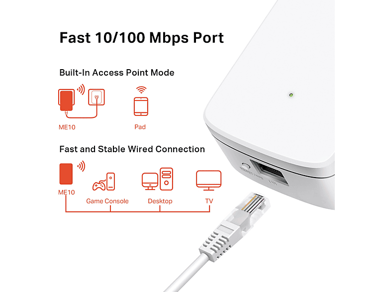 MERCUSYS ME10 Kablosuz Menzil Genişletici Beyaz_1