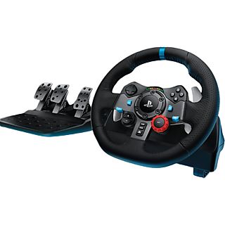 Volante - Logitech G G29 Driving Force, PS5/PS4/PS3, PC, 6 velocidades, Pedales ajustables, Force Feedback, Giro de 900°, Controles integrados, Negro