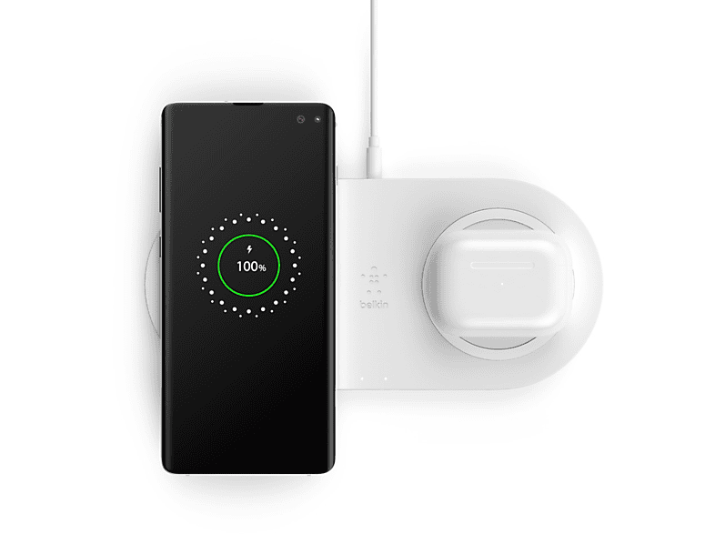 BELKIN 10W İkili Hızlı Kablosuz Şarj Cihazı Beyaz_4