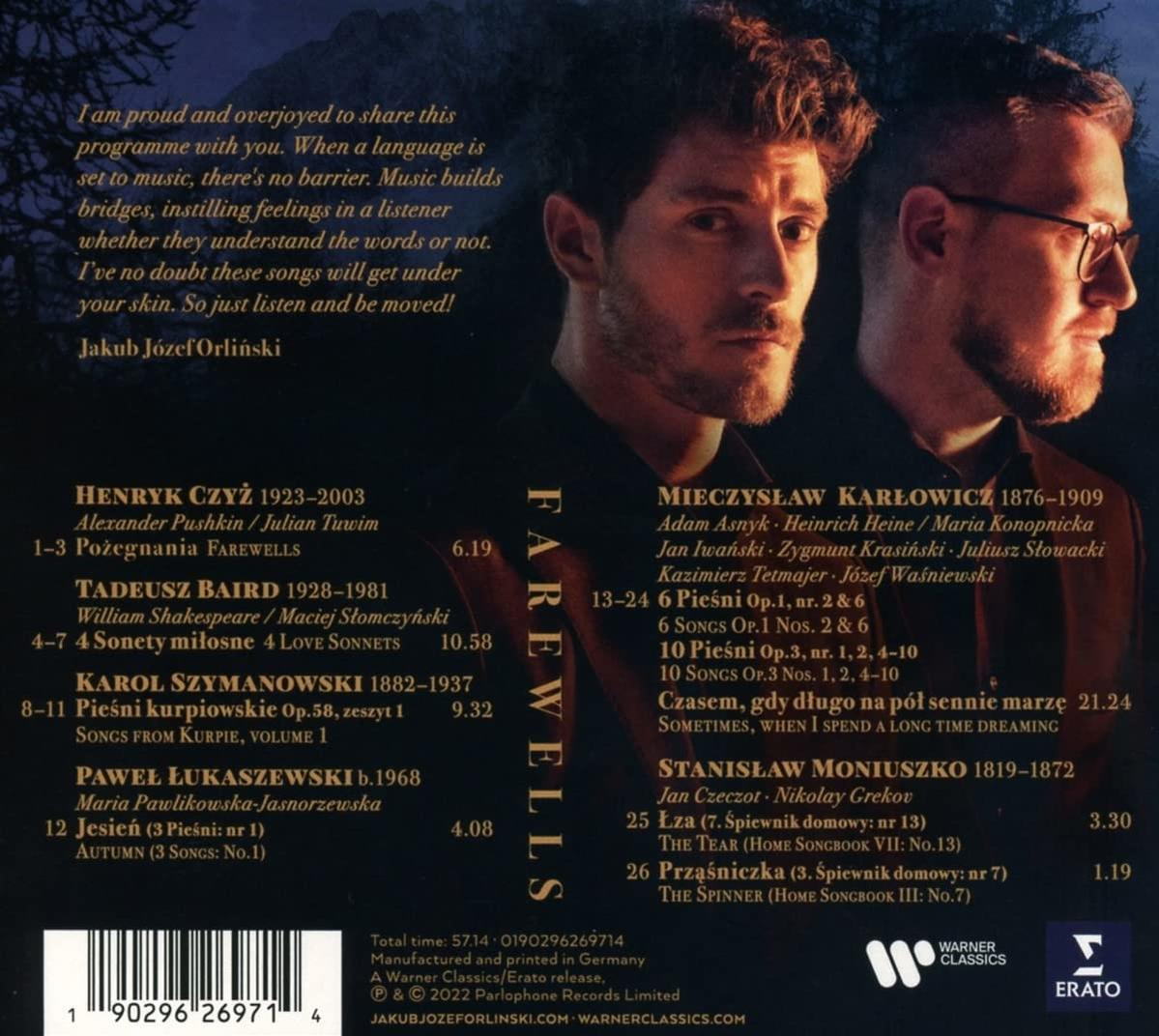 CD-Cover von 'Farewells'. Zeigt zwei Männer. Text enthält Songtitel, Künstlernamen und ein Zitat.