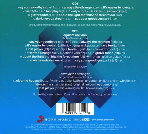 CD mit Titelliste: Say Your Goodbyes, Always the Stranger und andere Songs.