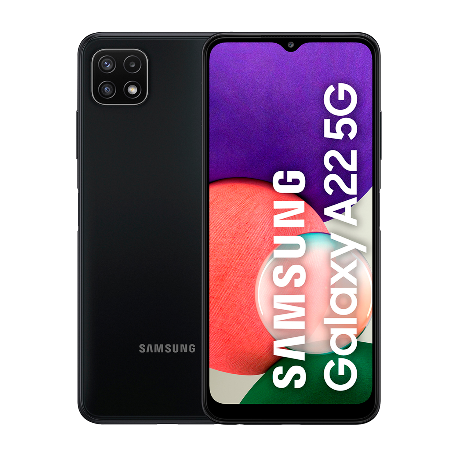 Móvil - Samsung Galaxy A22 5G, Negro, 128 GB, 4 GB RAM, 6.6" FHD+, MT6739, 5000 mAh, Android 11