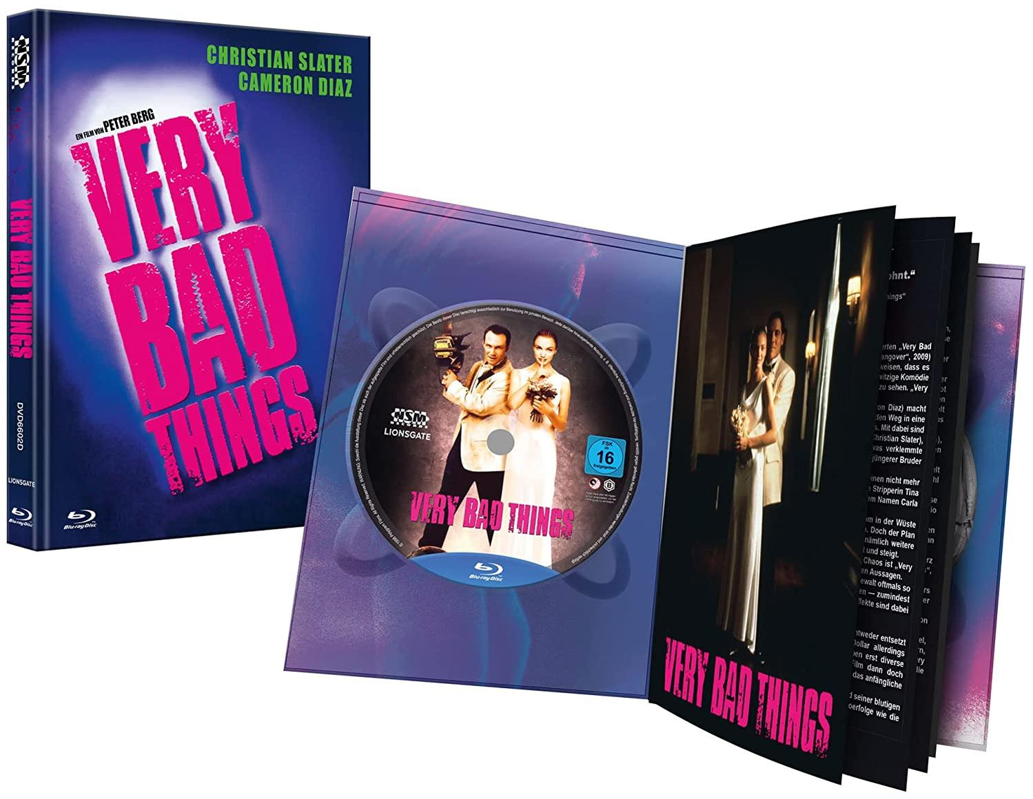DVD-Hülle des Films "Very Bad Things". Die Hülle ist geöffnet und zeigt die Disc und Innenseiten.