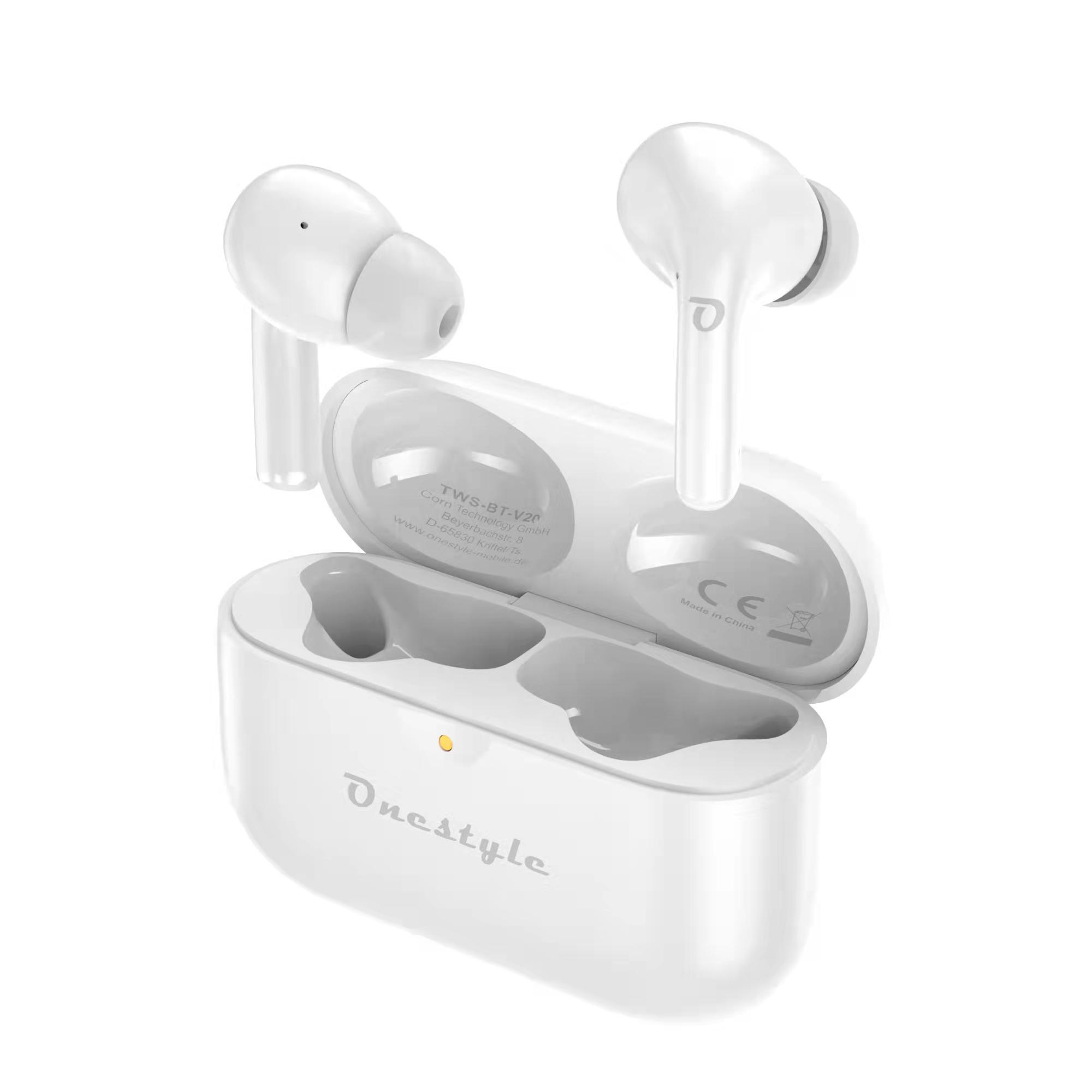 ONESTYLE V20W, In-ear Kopfhörer Bluetooth white