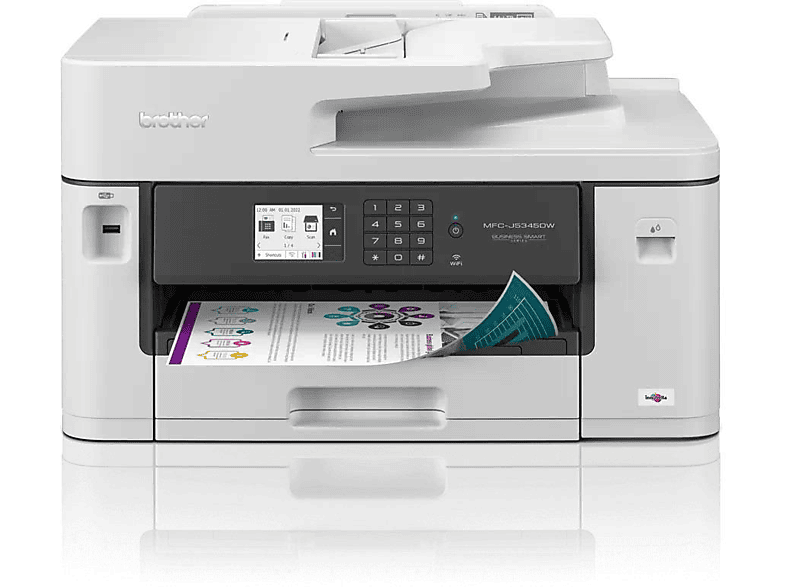 BROTHER MFC-J5345DW Multifunktionsdrucker, WLAN, Duplexeinheit (für beidseitigen Druck), A4, A3, Weiß