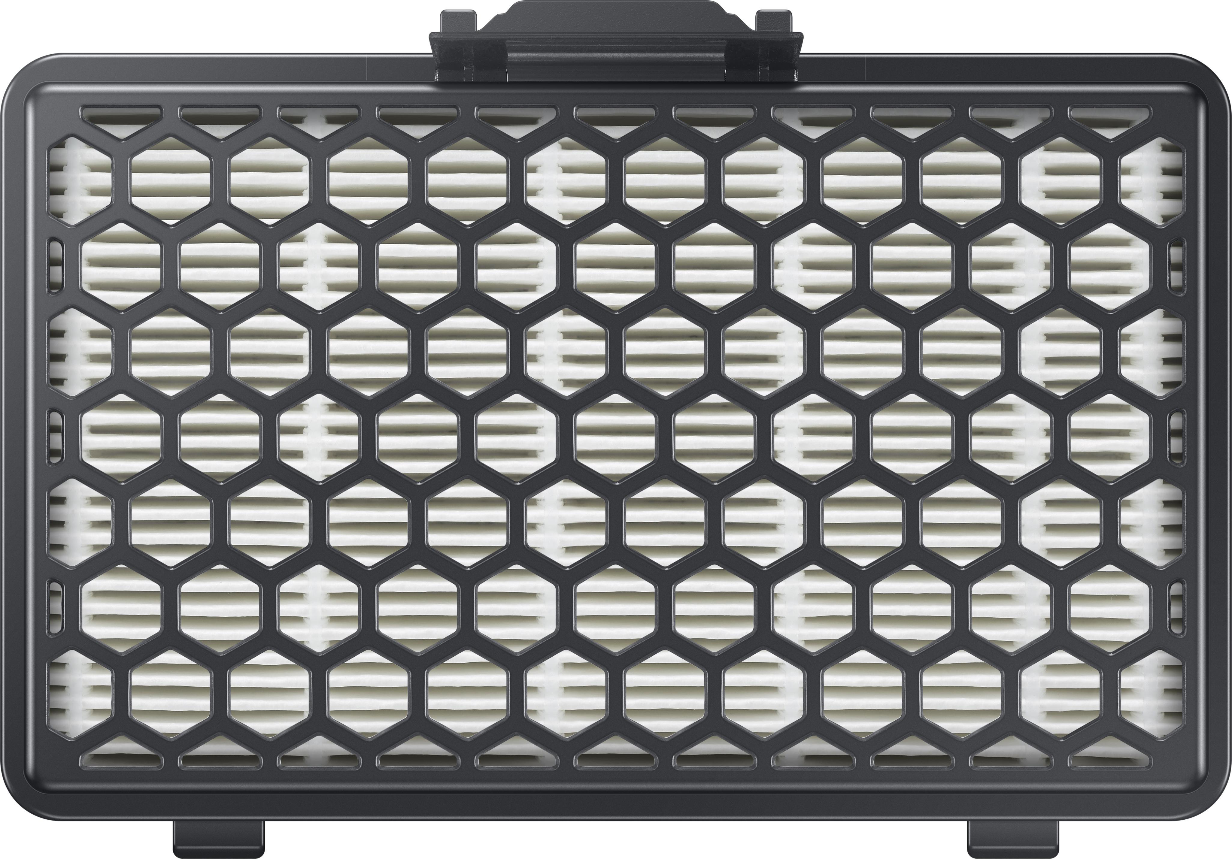 Schwarzer Filter mit Gittermuster, für die Luftfiltration konzipiert.
