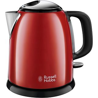 Hervidor de agua - Russell Hobbs Mini ColourPlus 24992-70, 1 l, Base 360º, Apagado automático, Rojo