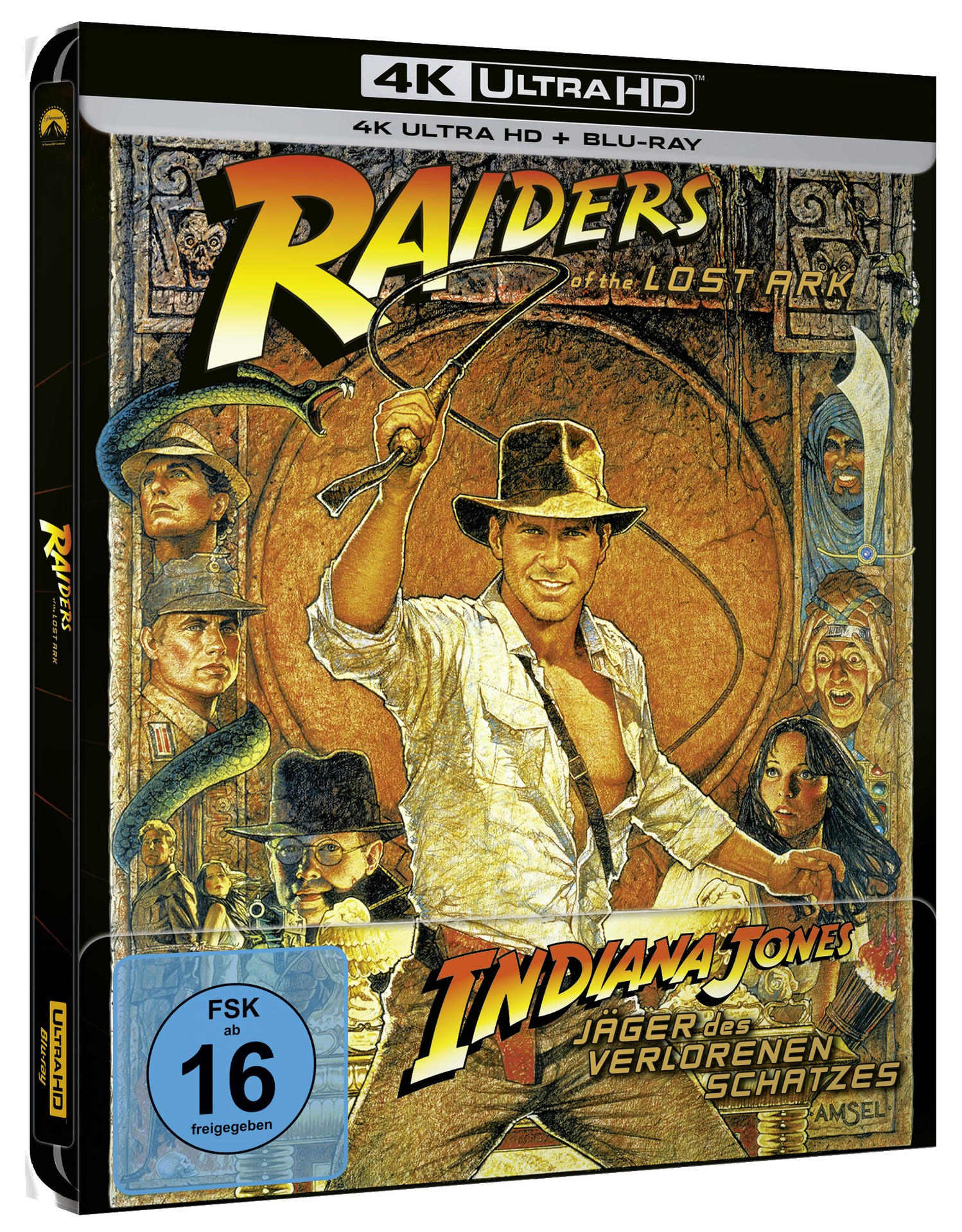 Filmcover von Indiana Jones mit Peitsche. Der Titel ist prominent.