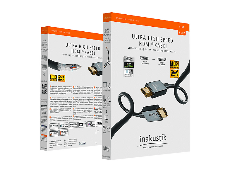 INAKUSTIK Star Ultra High Speed HDMI Kabel HDMI 2.1, 1m