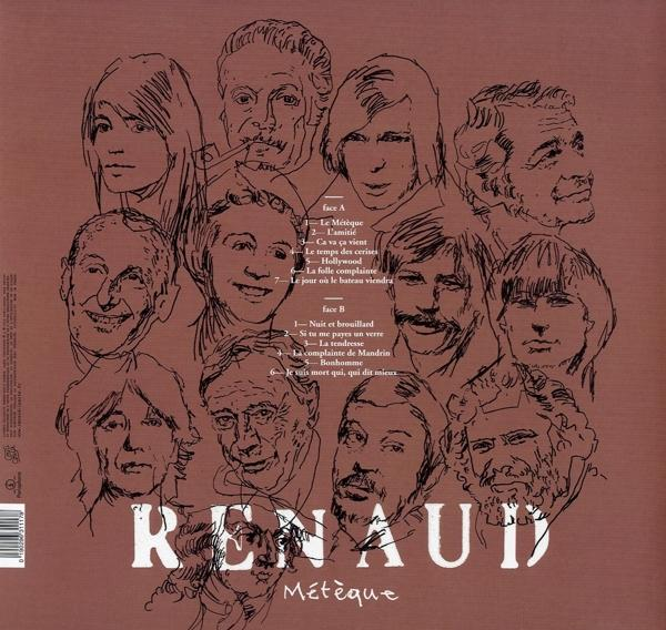 Albumcover mit mehreren Gesichtern, Titeln auf Französisch und dem Namen Renaud.