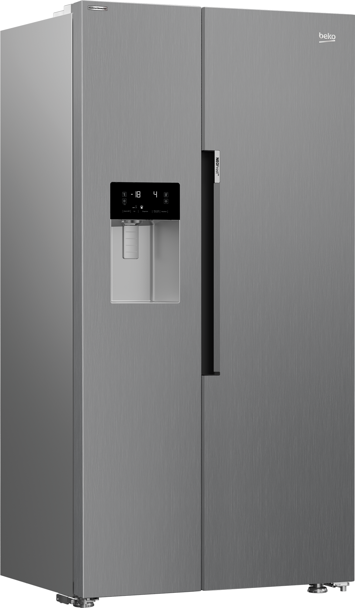 Frigorífico americano - Beko GN162341XBN, 179 cm, 571 l, NeoFrost Dual Cooling, Inox