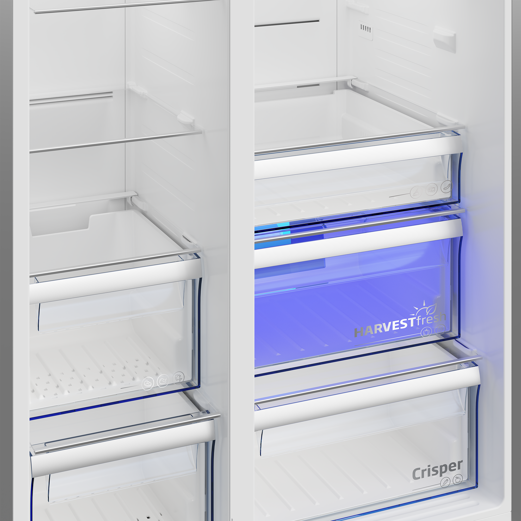 Frigorífico americano - Beko GN162341XBN, 179 cm, 571 l, NeoFrost Dual Cooling, Inox