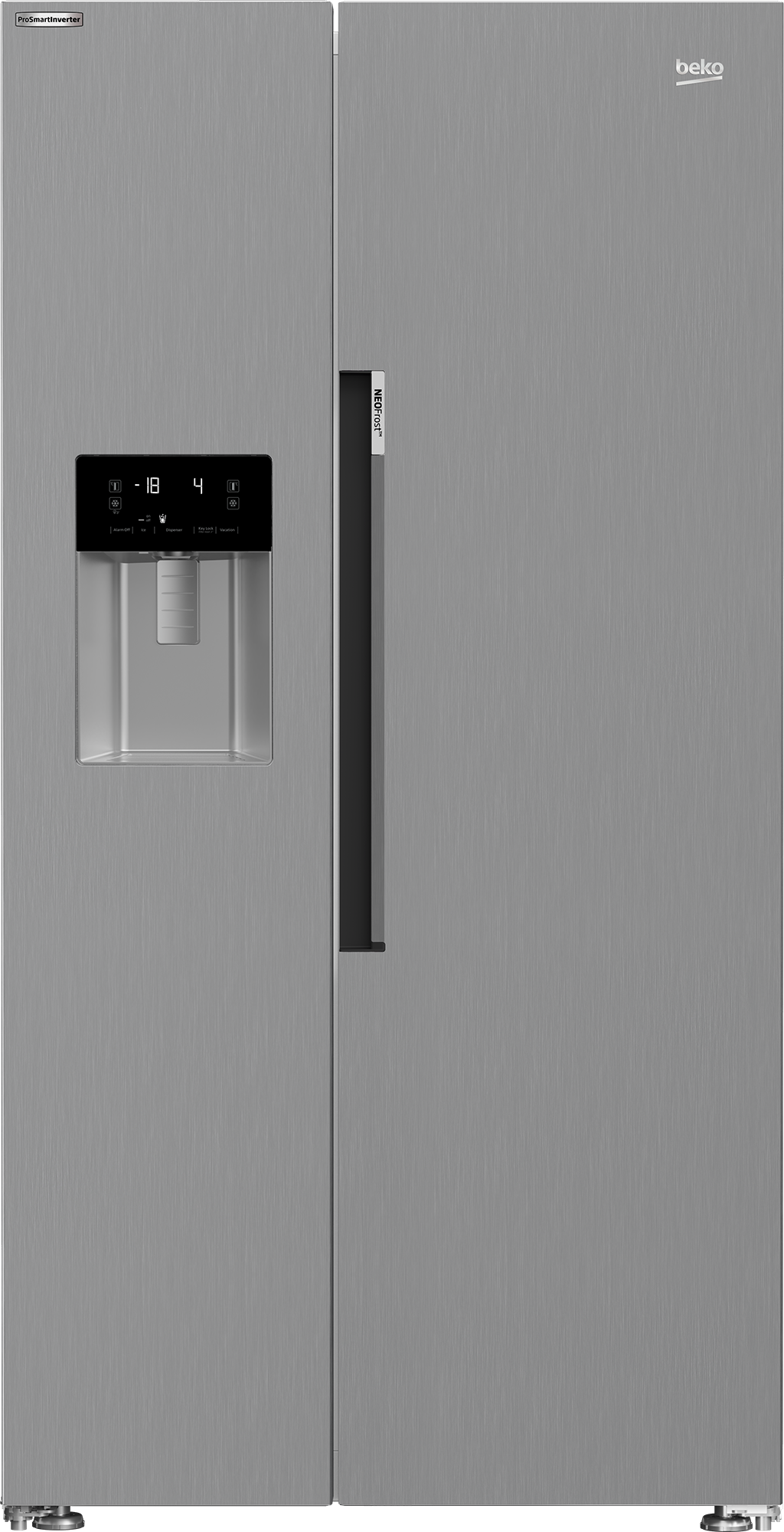 Frigorífico americano - Beko GN162341XBN, 179 cm, 571 l, NeoFrost Dual Cooling, Inox
