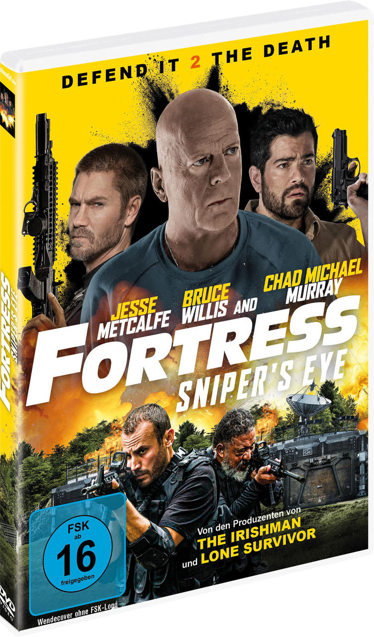 DVD-Hülle mit Filmcover. Bruce Willis und andere auf gelbem Hintergrund.