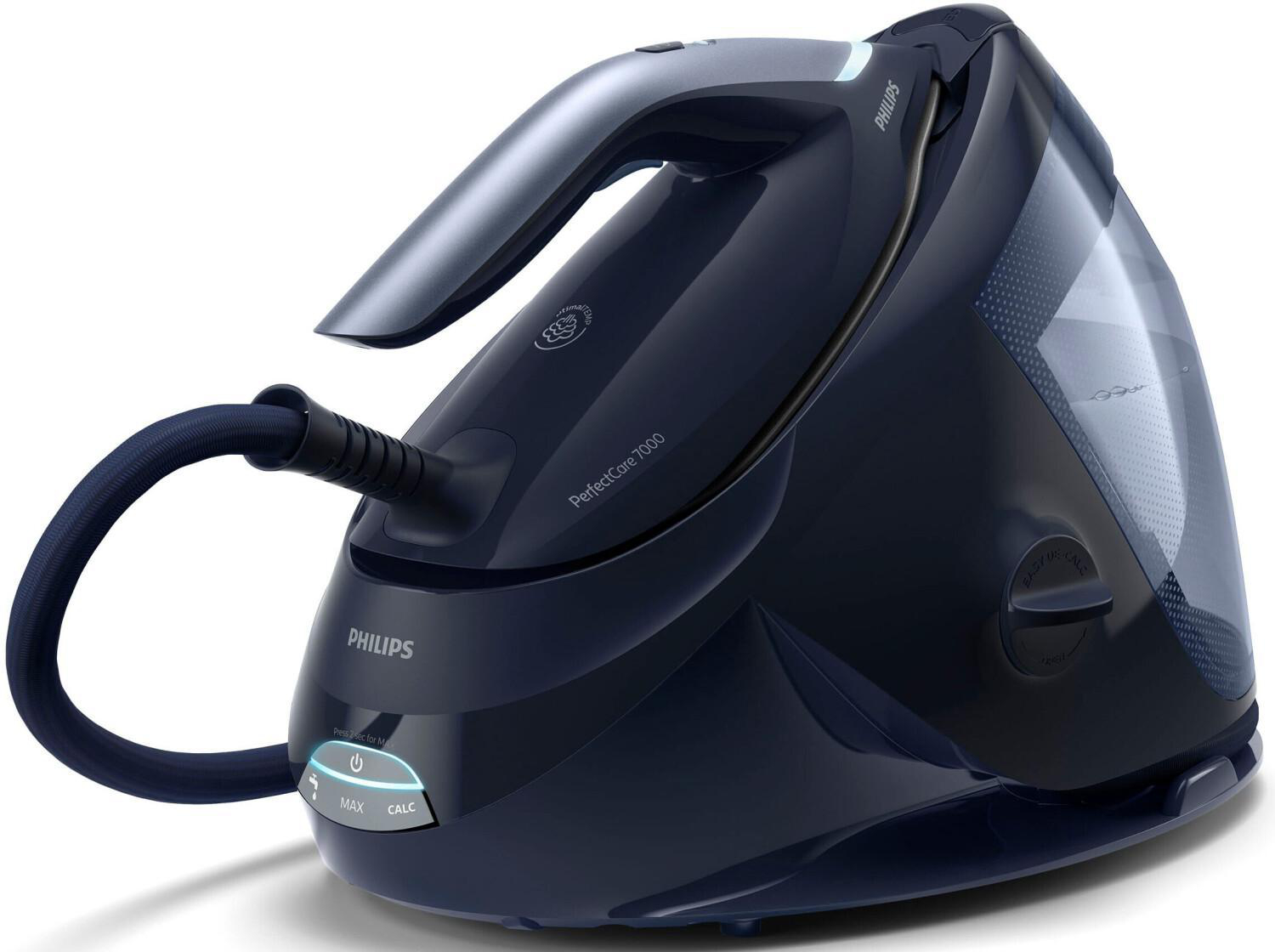 PHILIPS PSG7130/20 Dampfbügelstation PerfectCare 7000 Series inkl. Dampfglätter Dampfbügeleisen (8, 2100 Watt, 1,8 l Wassertank, Dunkelblau)