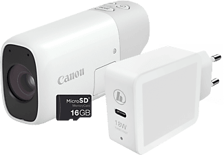 CANON PowerShot ZOOM Basis-Kit - kompakte Telezoom-Kamera im Spektiv-Stil Weiss