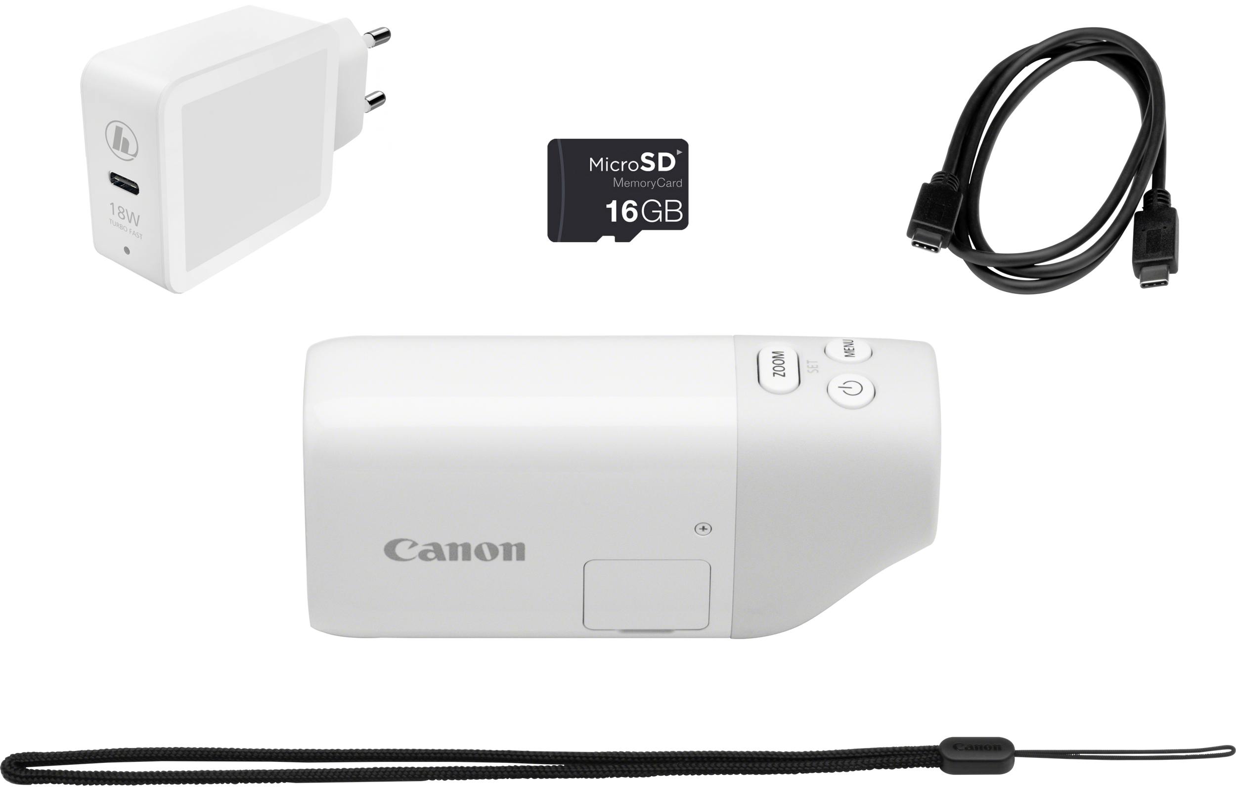 CANON PowerShot ZOOM Basis-Kit - kompakte Telezoom-Kamera im Spektiv-Stil Weiss